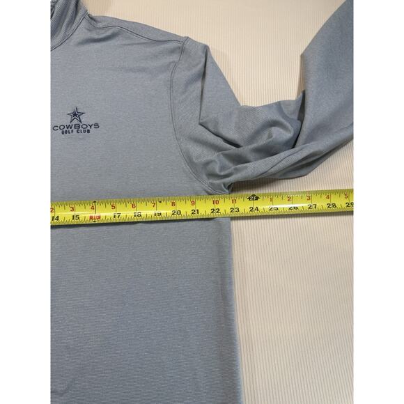 Straight Down Men’s Large Cowboys Golf Club 1/4 Zip Pullover Blue Gray Stretch - Picture 9 of 10
